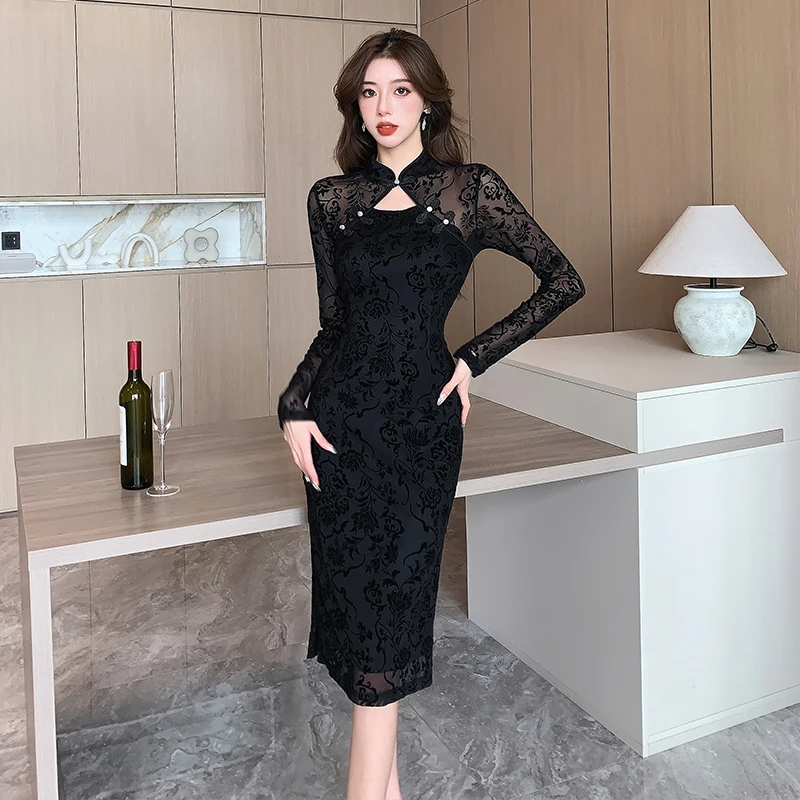black tie dress with scarf Lady Black Tie - Effie Gown - A-line Chiffon Dress With Scarf main image 1