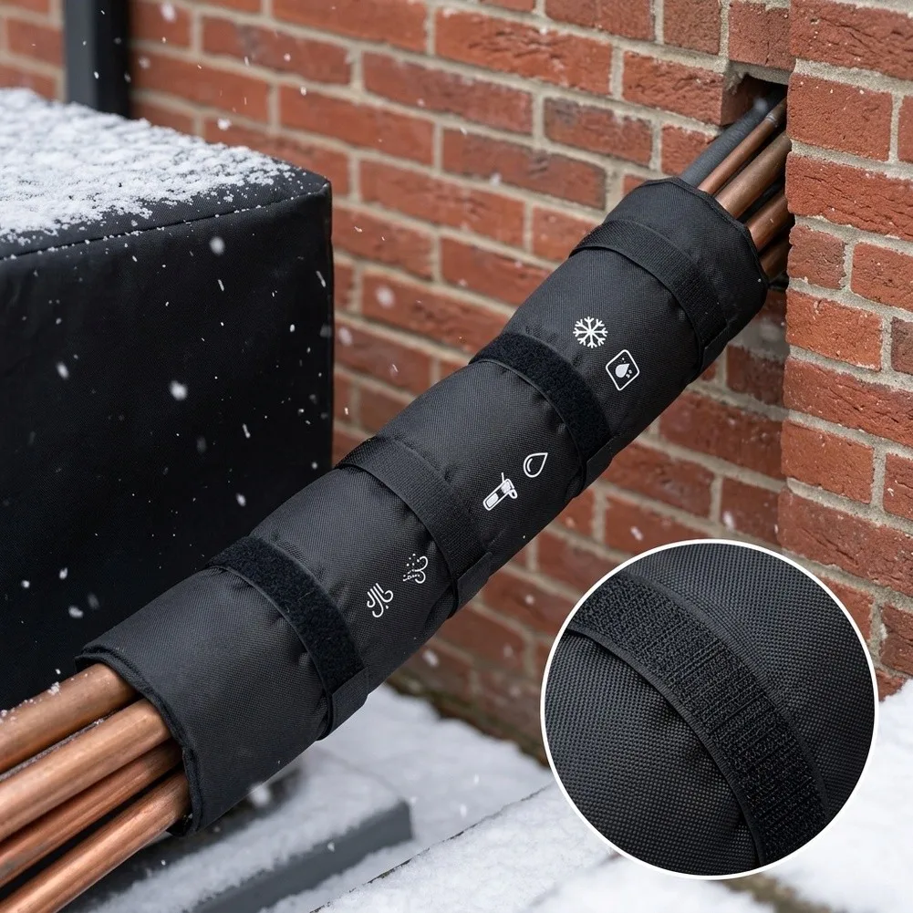 3-Layer HVAC Pipe Insulation Cover Waterproof Oxford Cloth Sleeve For AC Copper Pipes Heat  Weatherproof Protection Sleeve