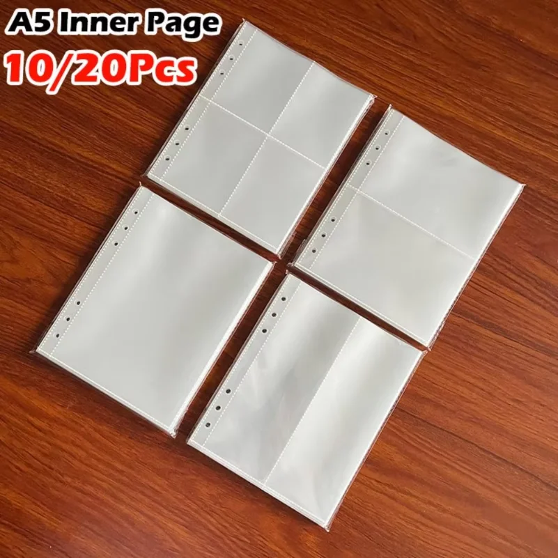 Inner Page Card Binder A5 Photocard Binder Sheets Transparent PP Acid Free Multiple Pockets Sleeve Kpop Photocard Binder