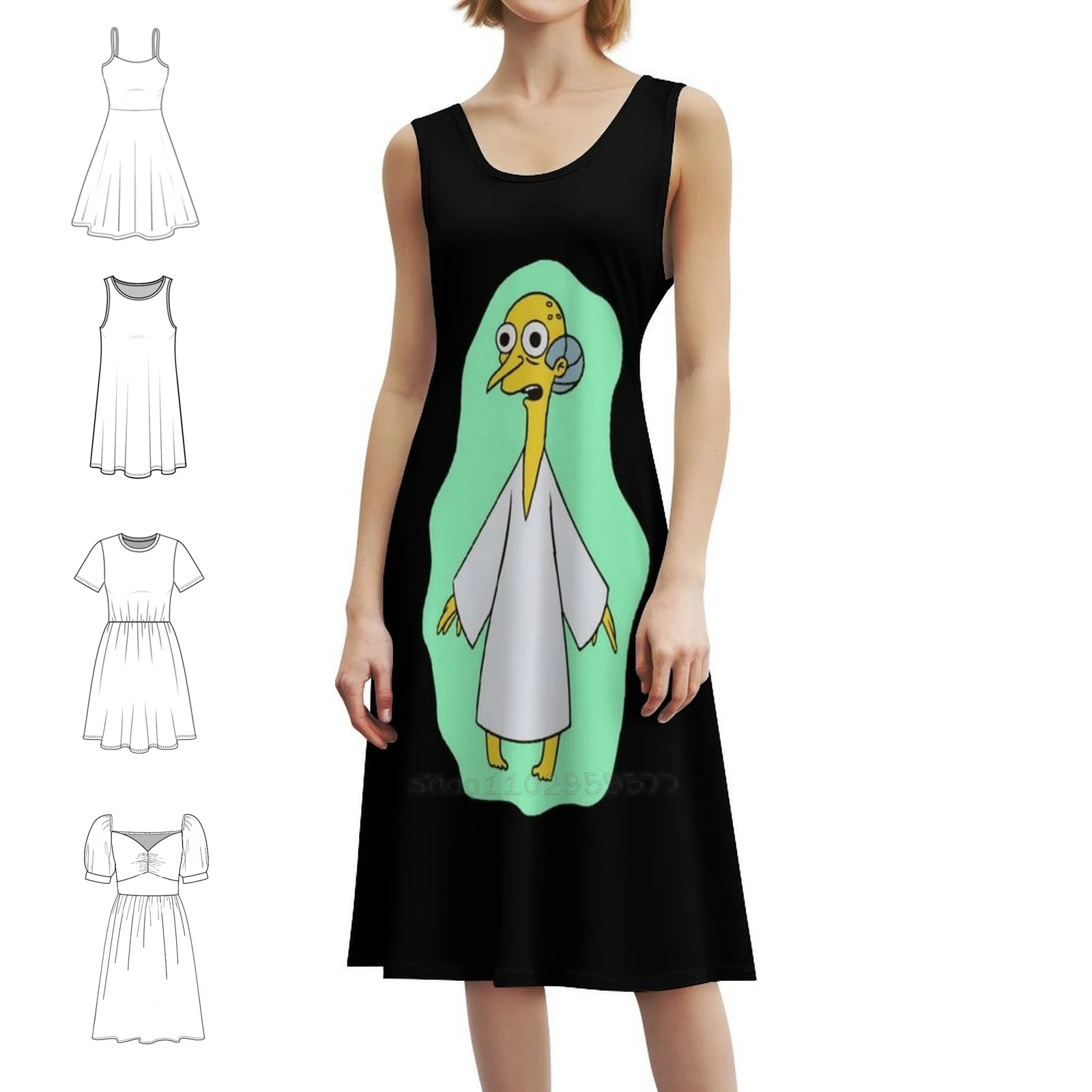 أنا أحضر لك السلام النشط بوهو شيك فستان أنيق موضة شاطئ حفل زفاف ثوب هومر بارت مضحك الكرتون ليزا ميمي #1