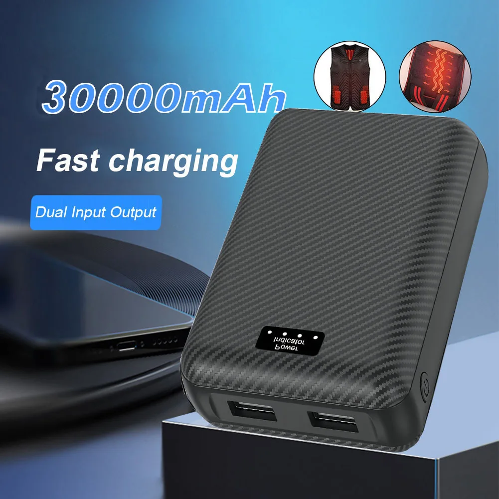 

30000mAh Heating Battery 5V 3A Power Bank Portable Charger External Battery Pack for Heating Vest Jacket Scarf Gloves Power Bank