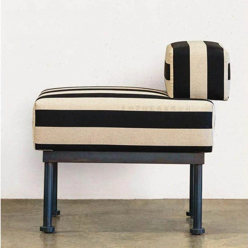 Zebra pattern sofa chair, shoe changing stool, living room balcony leisure chair