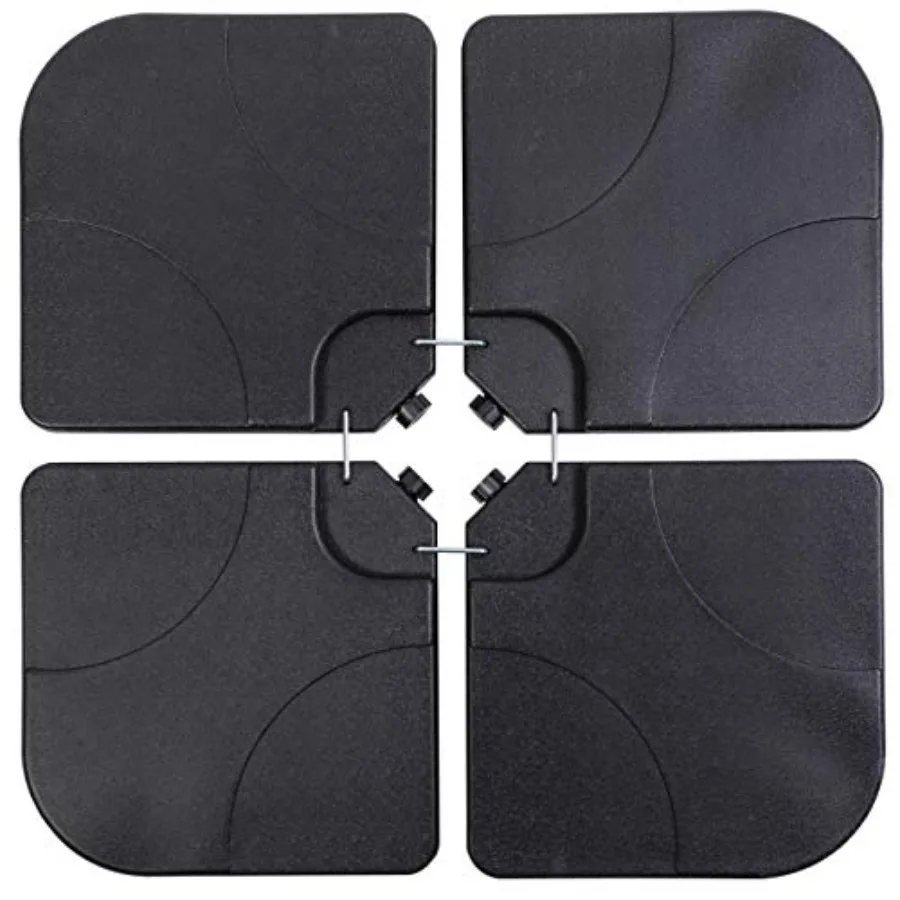

4PCS 176LB Square Shaped Water Or Sand Filled Umbrella Base Cantilever Offset Patio Market Umbrella Base Stand with U Locking B