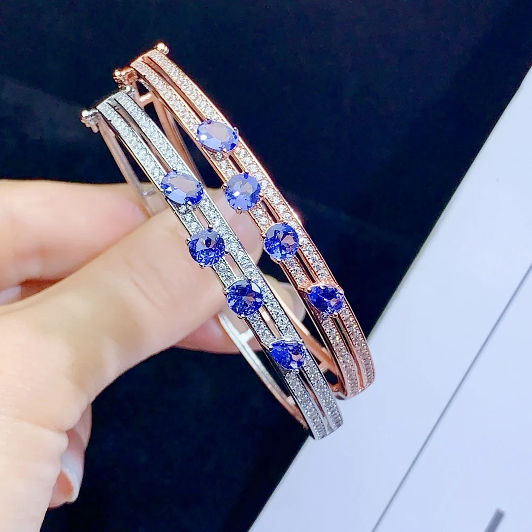 Natural Tanzanite 925 sterling silver high definition Bracelet Ladies Color beautiful exquisite special price free mailing