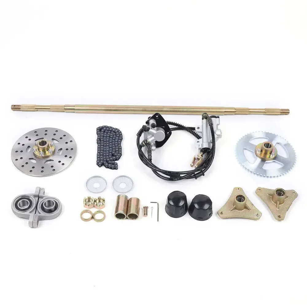 740mm Go Kart Kit asse posteriore Live Axle Go Kart Buggy Kit T8F catena per fai da te Go Kart Quad ATV