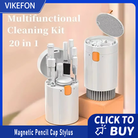 20-in-1 Cleaner Kit Computer Keyboard Brush Earphones Cleaning Pen Screen Cleaning Spray Bottle Set Cleaning Tools Keycap Puller
