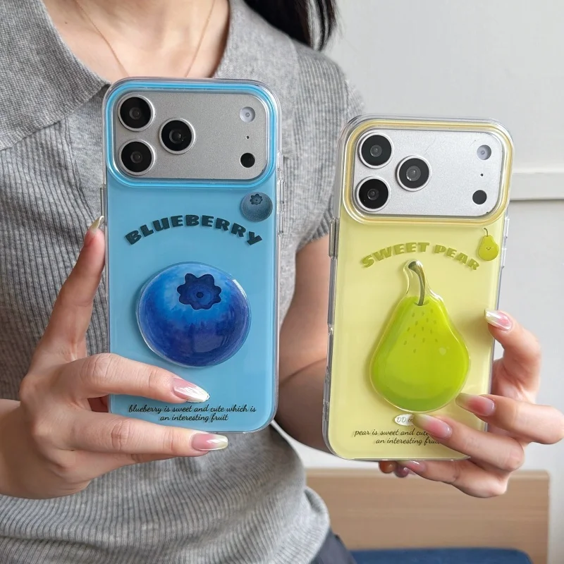 ポップカラー】カラフル 3Dフルーツデザイン iPhoneケース｜ オレンジ