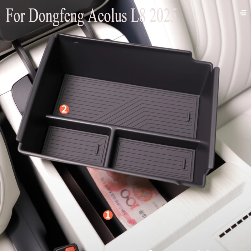 

For Dongfeng Aeolus L8 2025 Custom Center Console Organizer Armrest Storage Box Tray