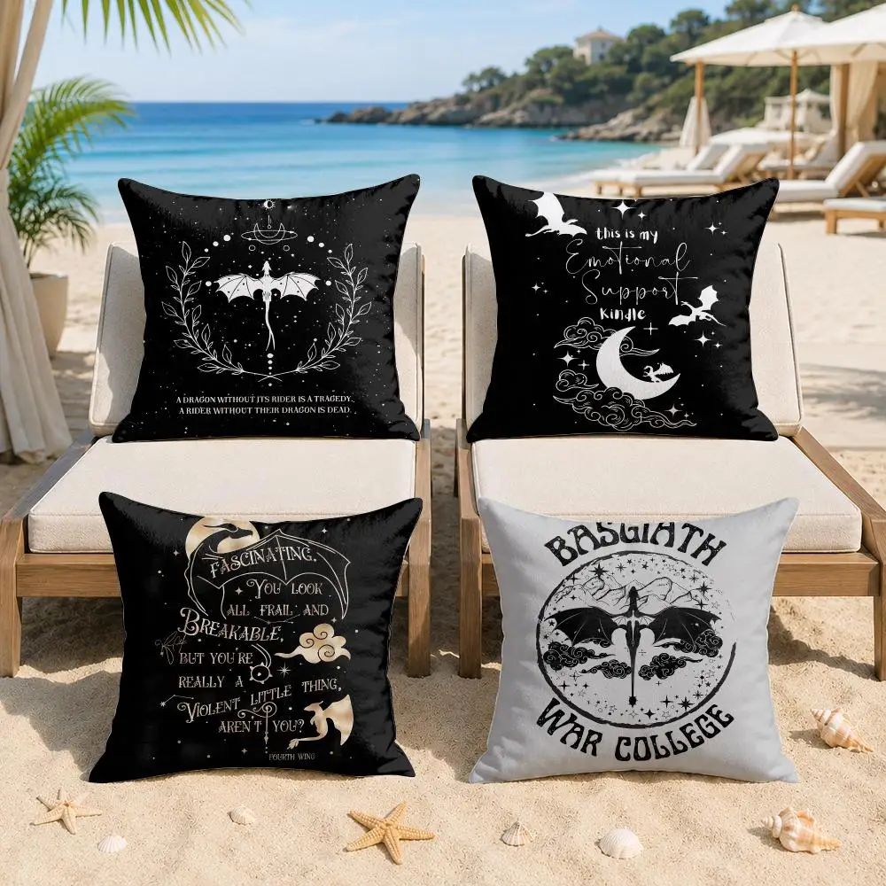 F-Fourth W-Wing Dragon Cushion Cover Silky Short Plush Invisible Zipper Dustproof Sofa Pillow Case For Home Decor