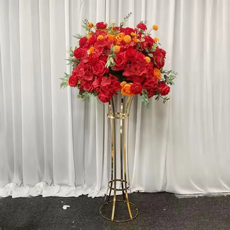 Eleganter 90cm Blumenständer in Gold/Schwarz, Hochzeits-Centerpiece, Romantische Partydekoration, Blumendisplay für Zuhause, Tischdekoration – Detail 5