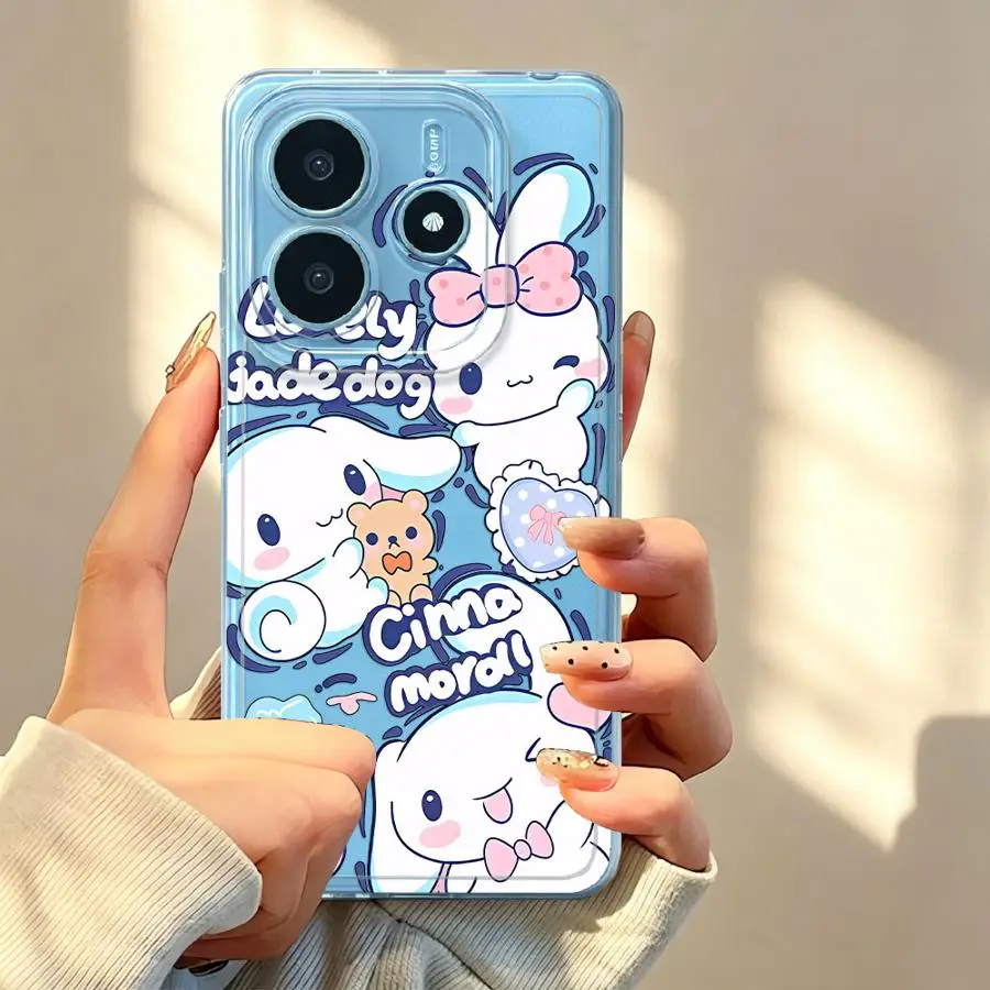 Preciosa funda suave para teléfono Sanrio Cinnamoroll para Xiaomi Redmi Note 15 11S 10S 9 10 13C 11 A4 12S 14C 12 Note 13 14 Pro Plus