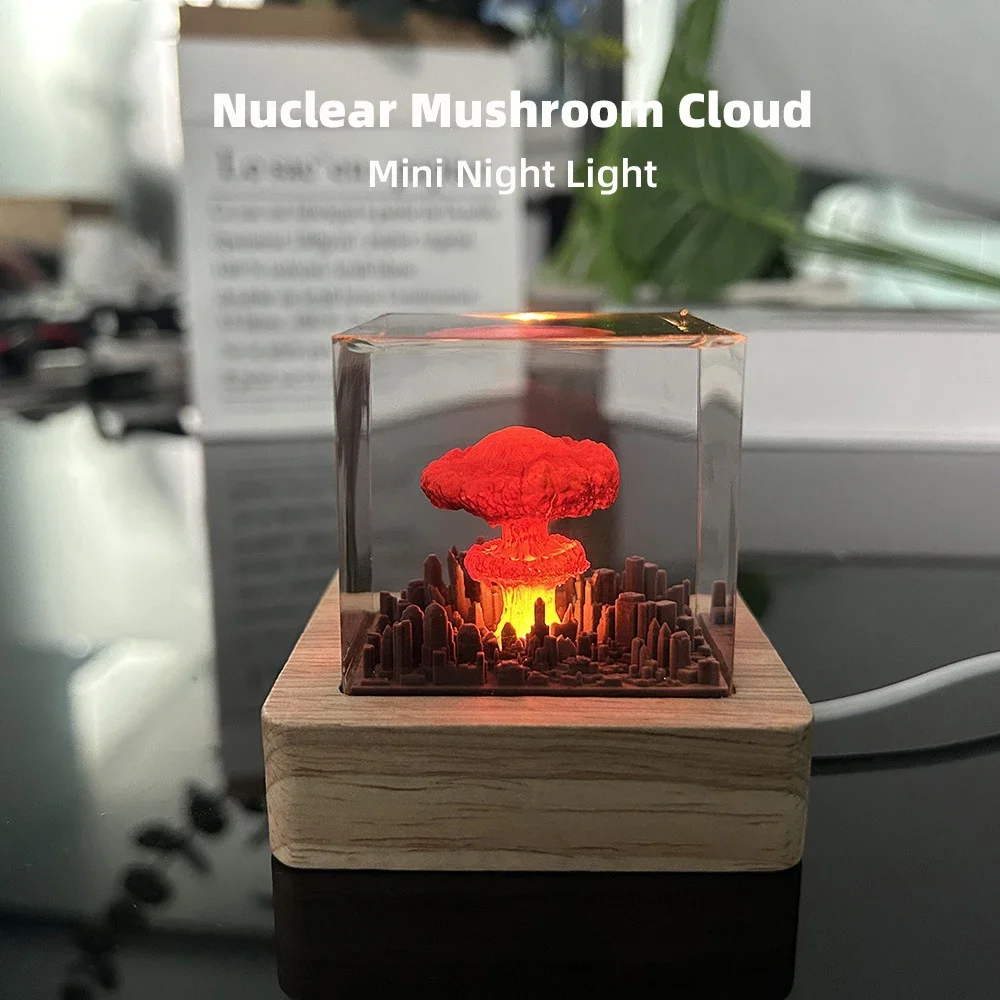 

Mini Nuclear Mushroom Cloud Night Light, Bedroom Decoration, Home Office Desk Decor Accessories, Artwork Kids Education Gifts