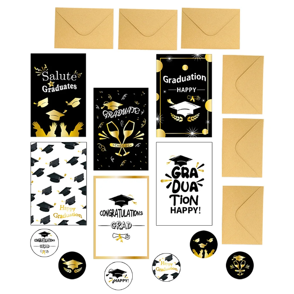 

1Set Graduation Cards Decorative Paper Creative Graduation Congratulation Cards School Gifts Delicate Paper Card