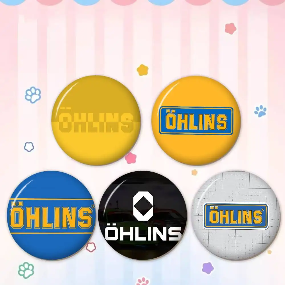 Ohlins Soft Button Pin Bright Printed Icon Gift For Friends Badge Collar Brooch Lapel Pin Metal