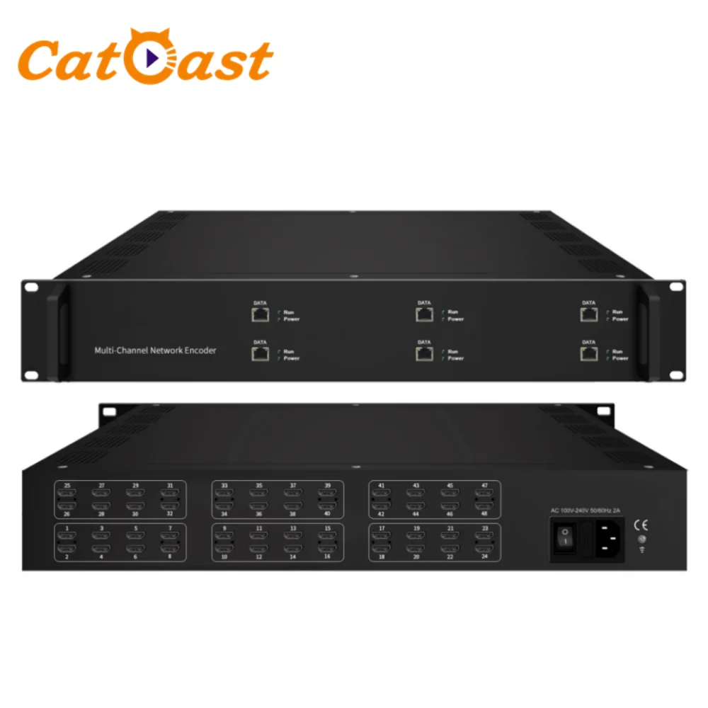 16/24/32/48 HD MI Input HEVC/H.265 HD Encoder IP out con UDP, SRT, RTSP, RTMP, HTTP e HLS