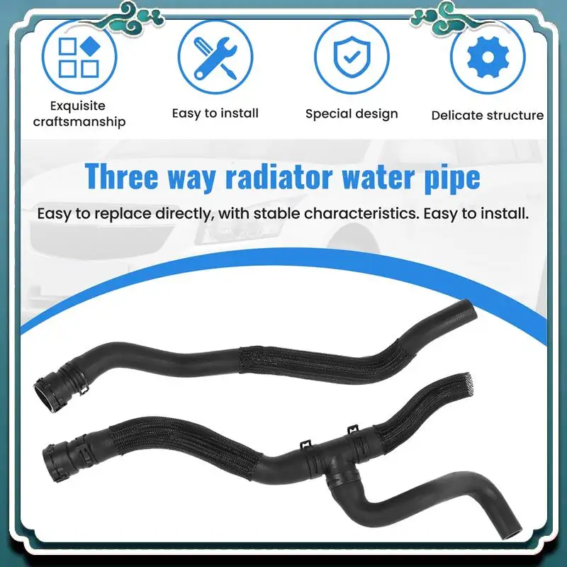 

ABTU-Set Of 2 RADIATOR Three-Way Water Pipe Inlet & Outlet Hose For 10-15 Cruze 95390887 95390883 9075007 9075008