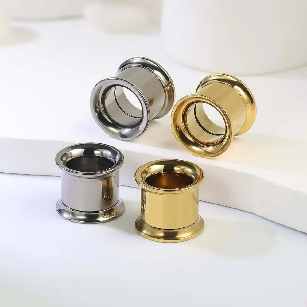 3-25mm Stainless Steel Ear Screw Fit Back Double Flared Ear Gauges Tunnels Plug Earrings Expander Stretcher Piercing Jewelry