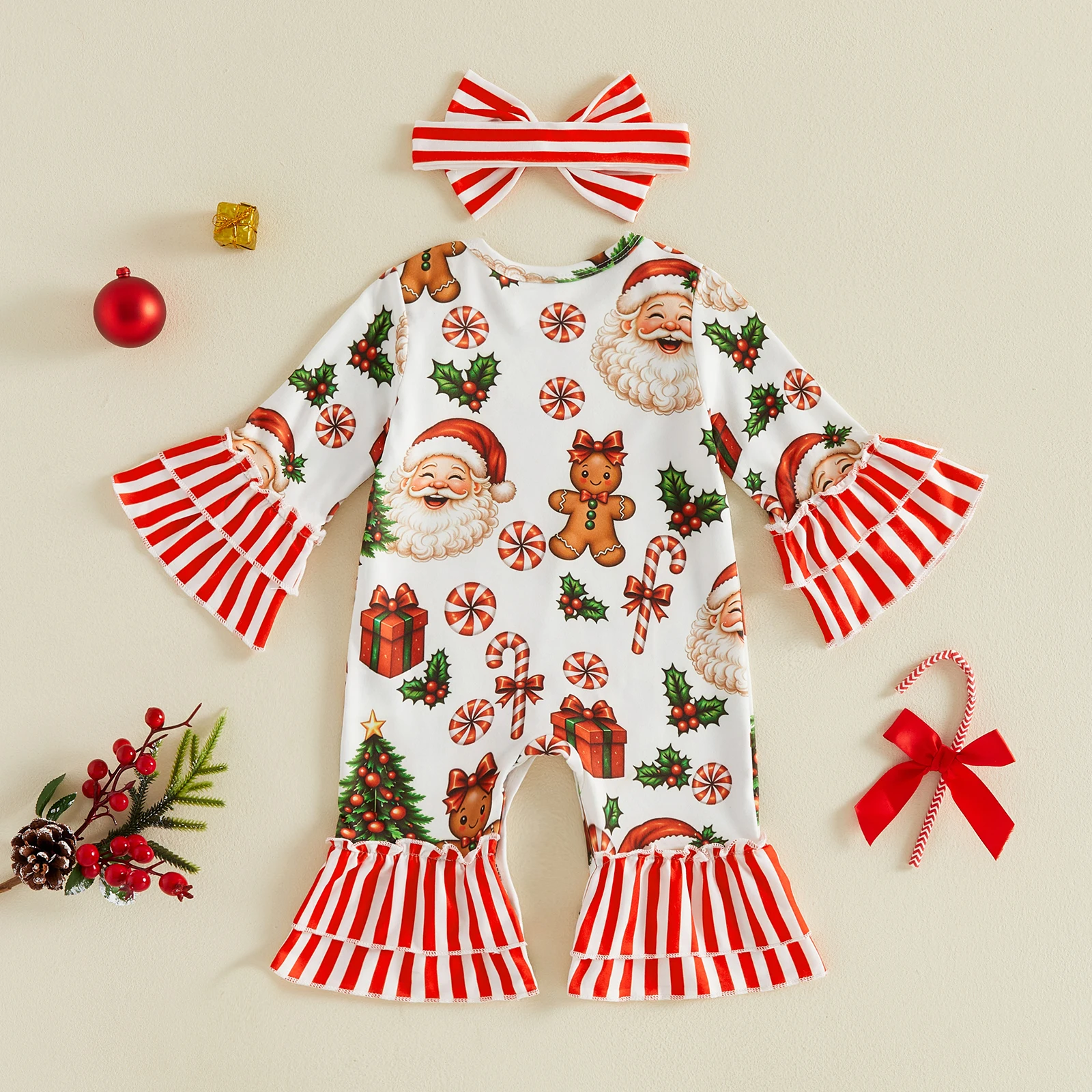 Christmas Print Baby Romper 3