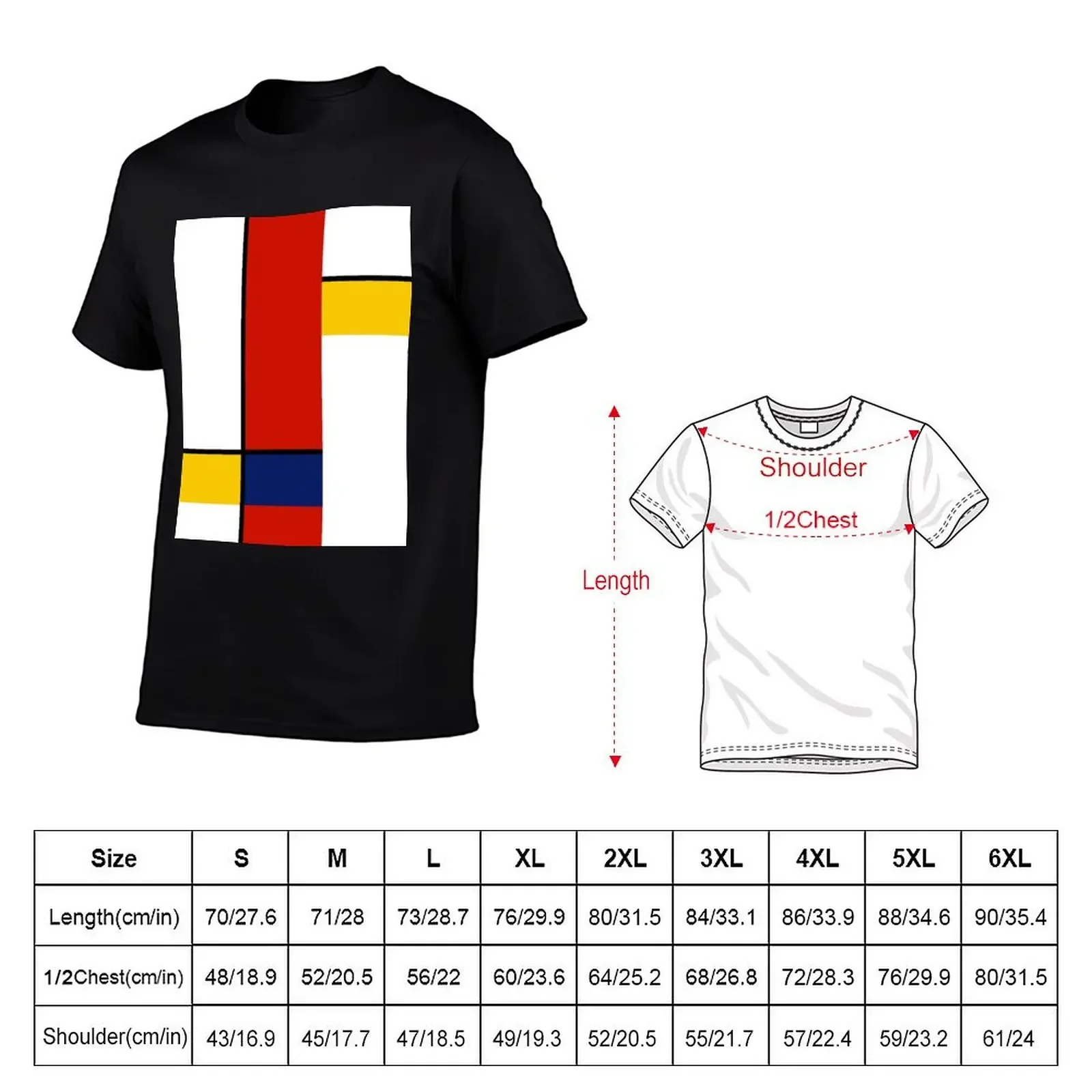 Mondrian Style Abstract Art T-Shirt essential t shirt sweat blacks oversized t shirts for men