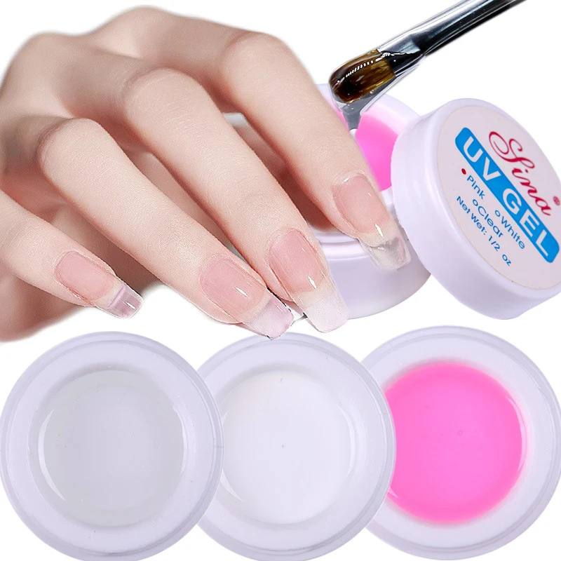 Nail Extension Gel Acrylic White Clear Quick Building Gel for Nails Finger Prolong Form Tips Manicure Nail Tools Nail Art Gel