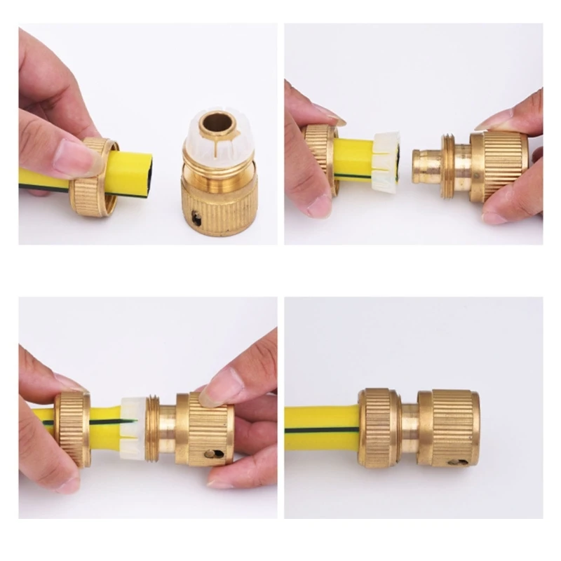 Garden Hose Connectors Solid Brass Quick Garden Hose Connector 2 Sets Easy Fast Hose Connection Dropship