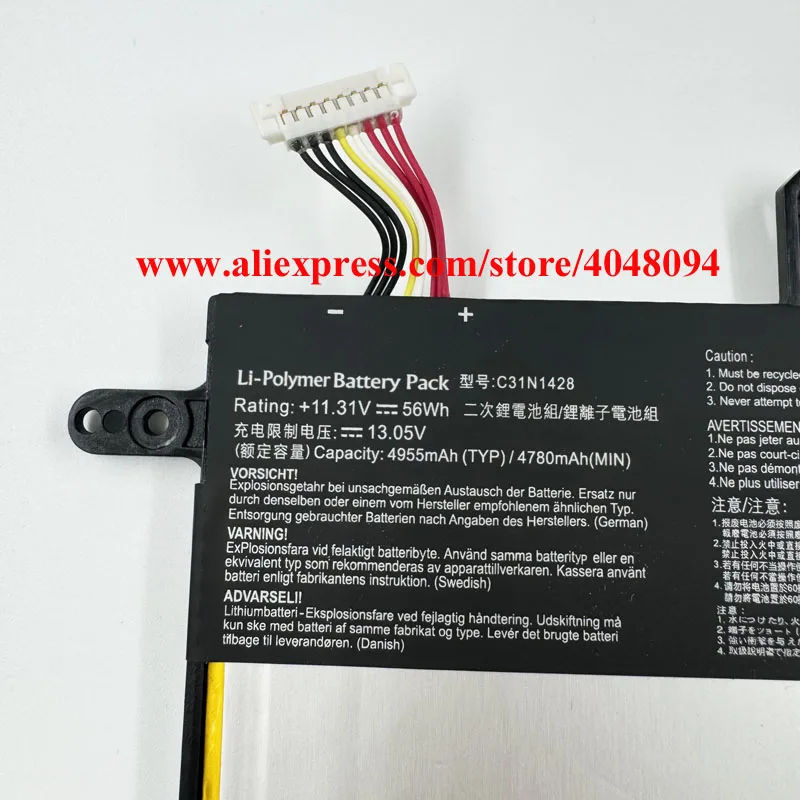 C31N1428 Battery For ASUS Zenbook UX305L UX305LA UX305UA C31N1428 3ICP5/91/91 11.31V 56WH