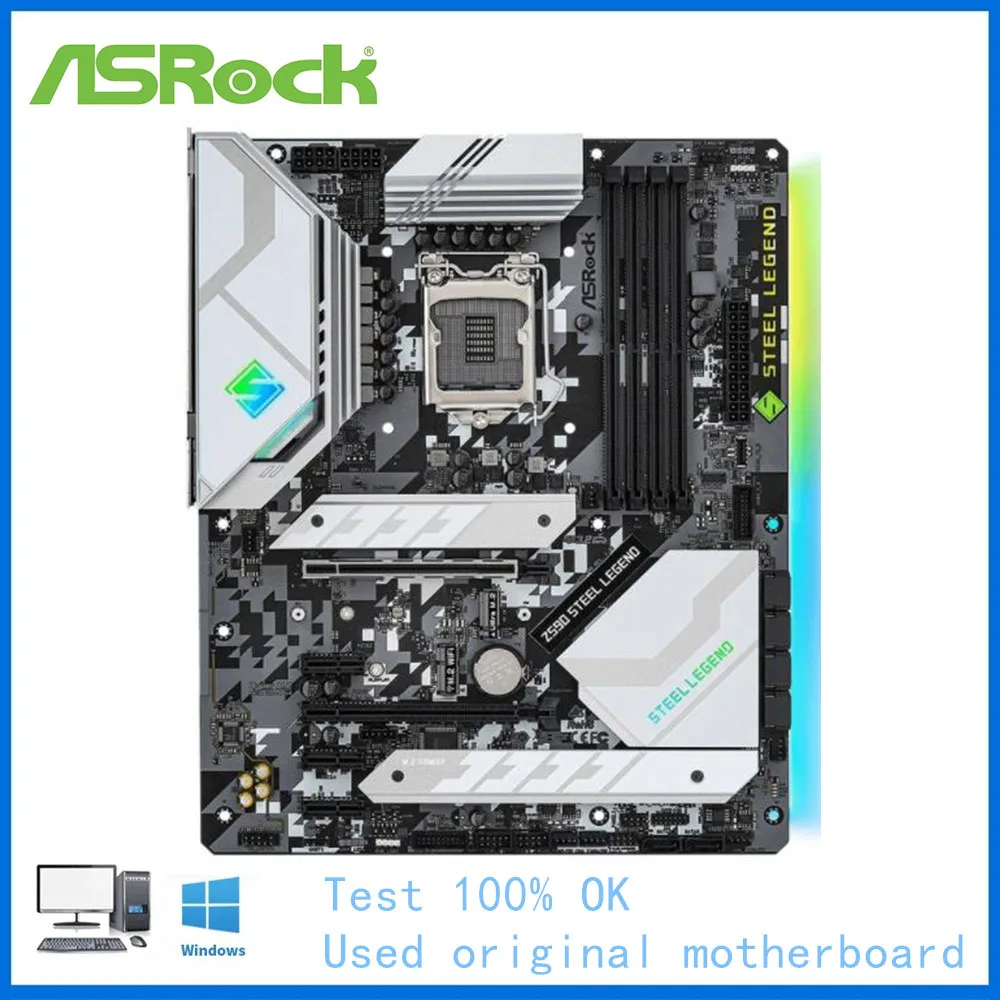 Z590 Used For ASRock Z590 Steel Legend Socket LGA1200 DDR4 Desktop Mainboard 11th 10th Gen Motherboard support 11900K 10700K