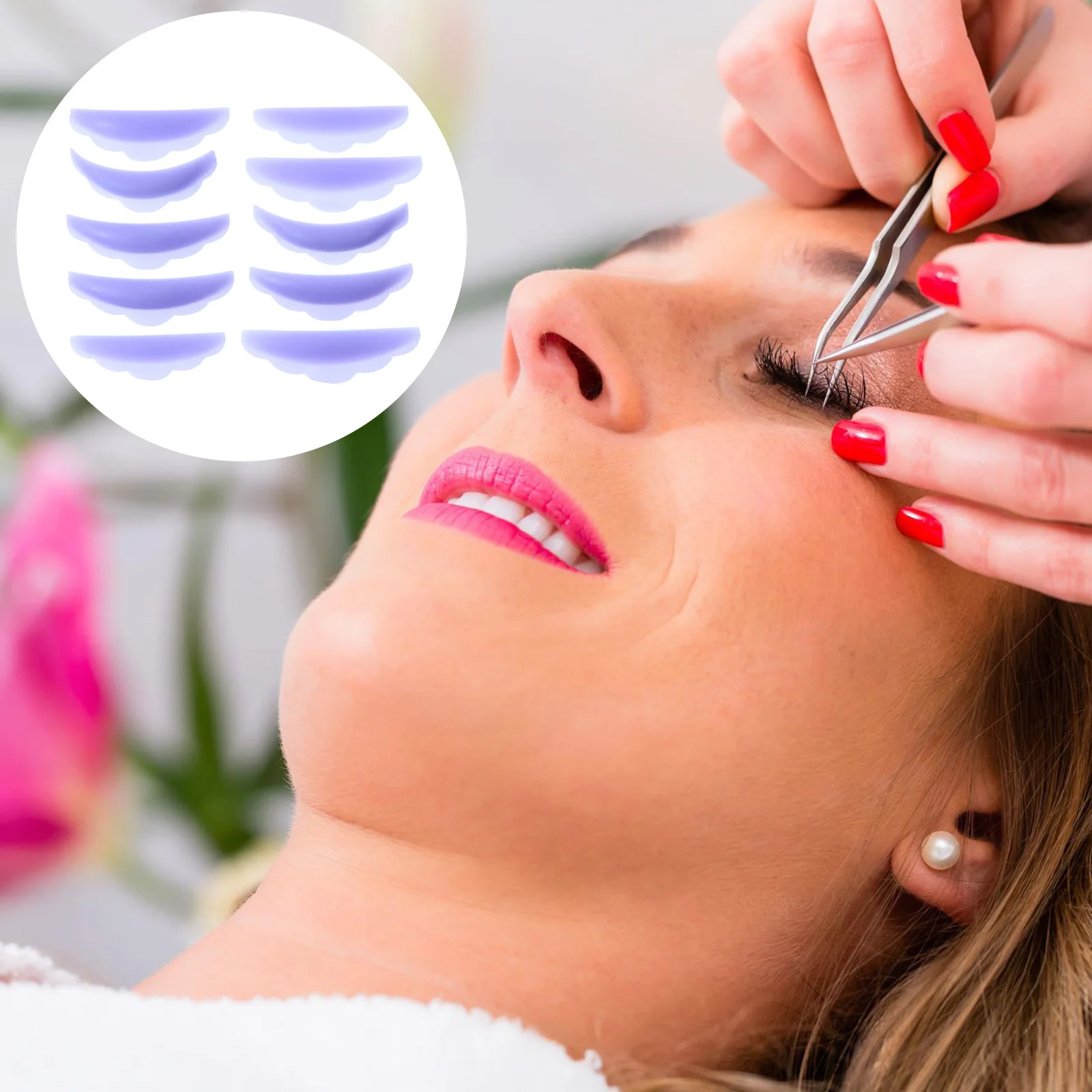 

20Pairs Eyelash Perming Silicone Pads Curler Set Reusable Durable Easy Clean False Eyelash Patches Eyelashes Grafting Gaskets