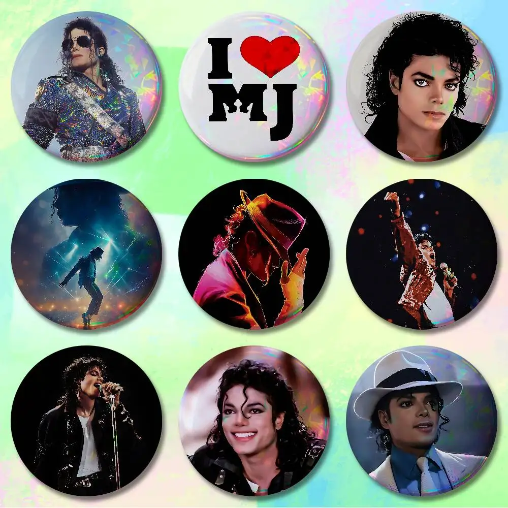 

M-Michael Singer J-Jackson 58mm 44mm HD Print Brooch Badges Pretty Derby Round Display Brooches Lapel Pins