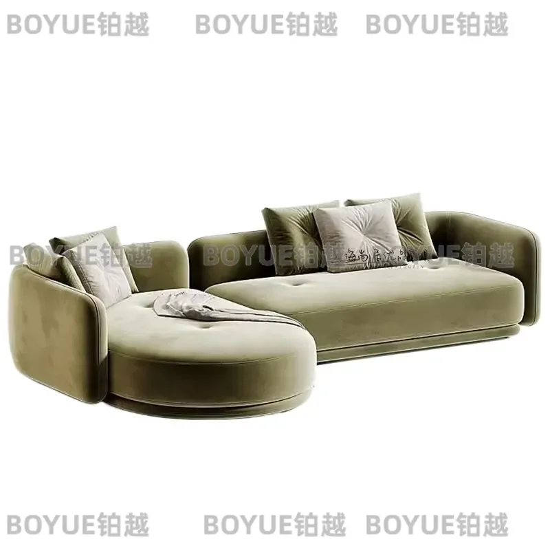 Modern French Light Luxury Fabric Sofa 3 Seater Minimalist High End Couch for Small Apartment Living Room Villa Area