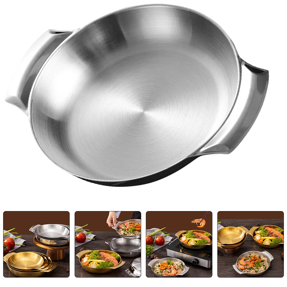 

Stainless Steel Seafood Pot Cookware for Kitchen Cooking Home Pan Sturdy Household Hot Wear Resistant Fry Chaffing Dishes