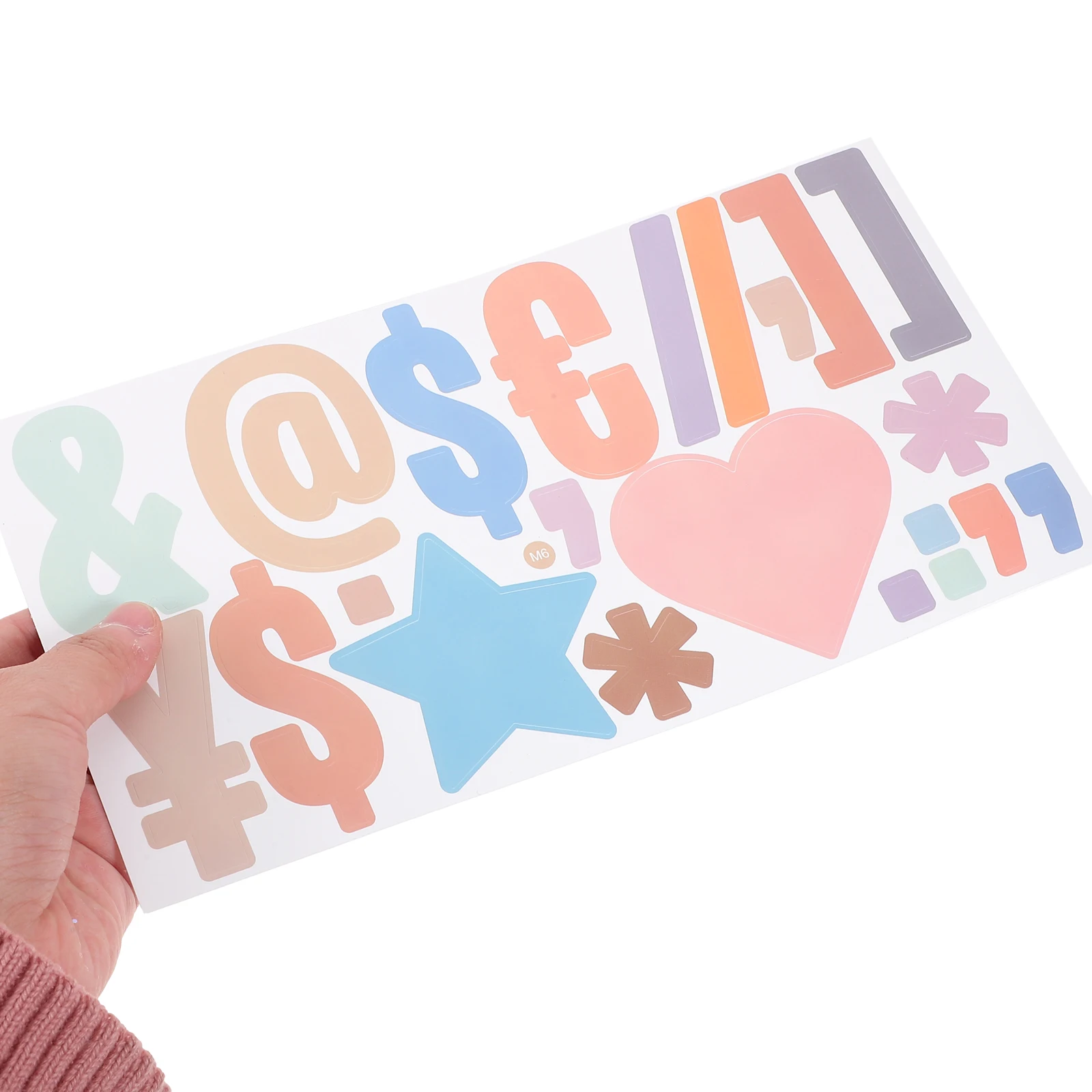 6 Sheets of Adhesive Stickers Colored Alphabet Number Stickers Multi-function Letter Number Stickers