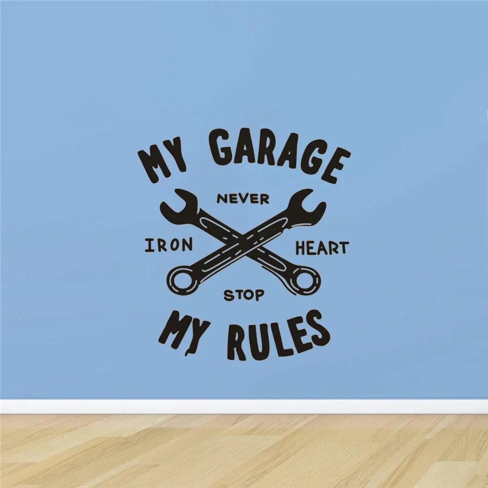 

1 pc My Garage My Rules Quote Decor Auto Car Repair Wall Stickers Modern Fashion Wall Sticker Sign for car store Wallpaper