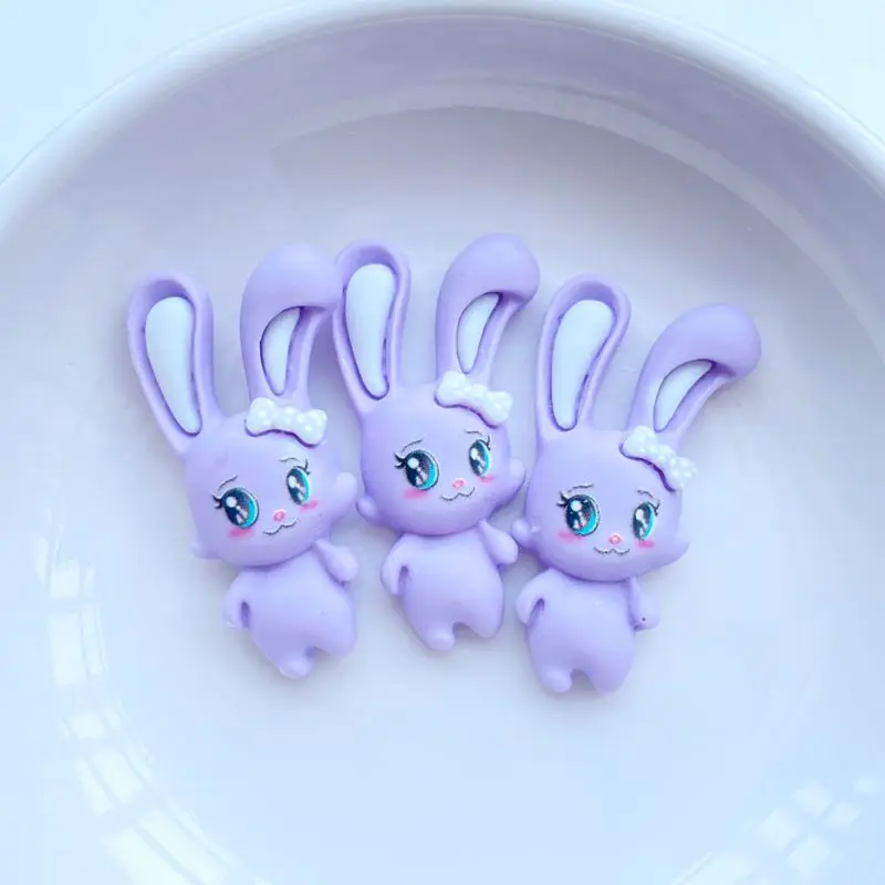 10Pcs New Cute Resin Mini Cartoon Rabbit Series Flat Back  Scrapbooking DIY Jewelry Craft Decoration Accessories