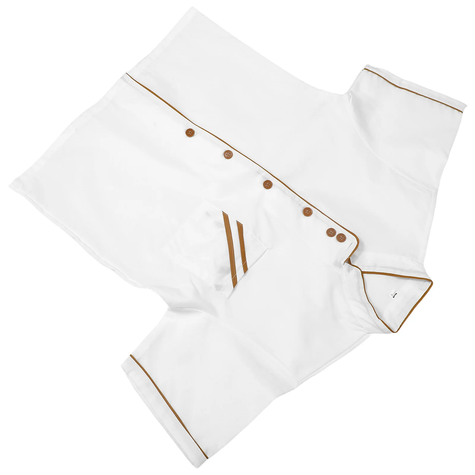 Manteau de Chef à manches courtes, résistant à l'huile, respirant, résistant à la lavage, uniforme pour Restaurant, hôtel, personnel de restauration, blanc L
