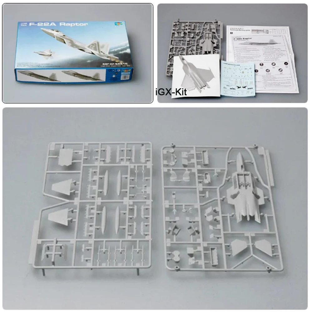 Trumpeter 01317 1:144 Scale US F22 F-22A Raptor Fighter Aircraft Plane Plastic Assembly Model Building Kit