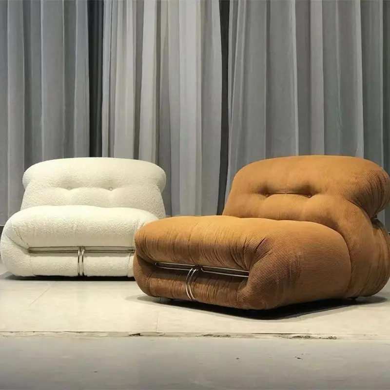 Horse sofa retro light luxury leisure lazy lamb wool simple single sofa solid wood