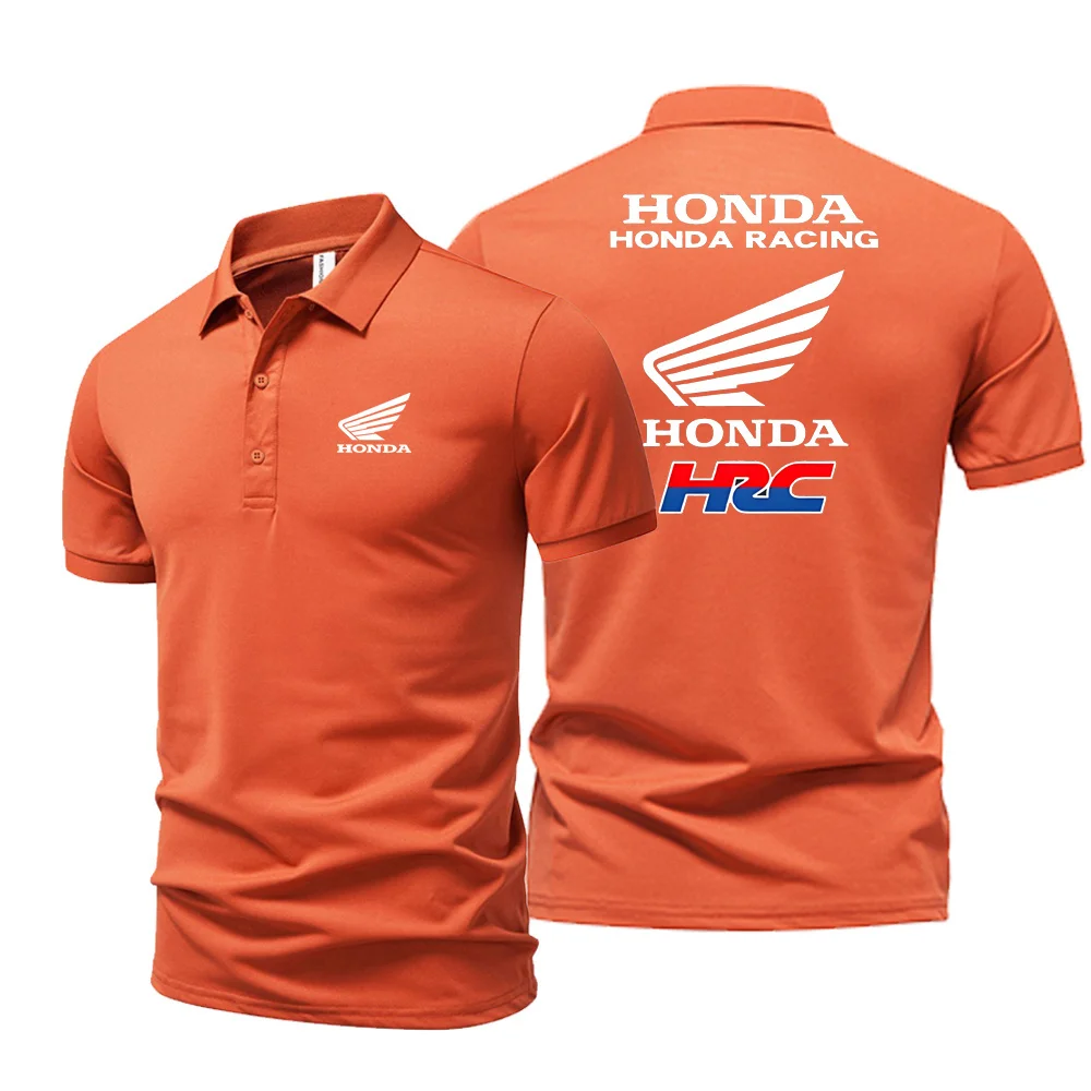 2025HONDA printed men's short-sleeved POLO, summer men's and women's outdoor cycling sports T-shirts, Honda enthusiasts gift