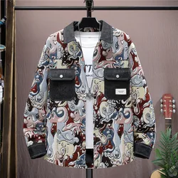 2024 spring new arrival jacquard weave coat high quality casual pattern fashion jacket men,men's casual jackets,plus-size M-4XL