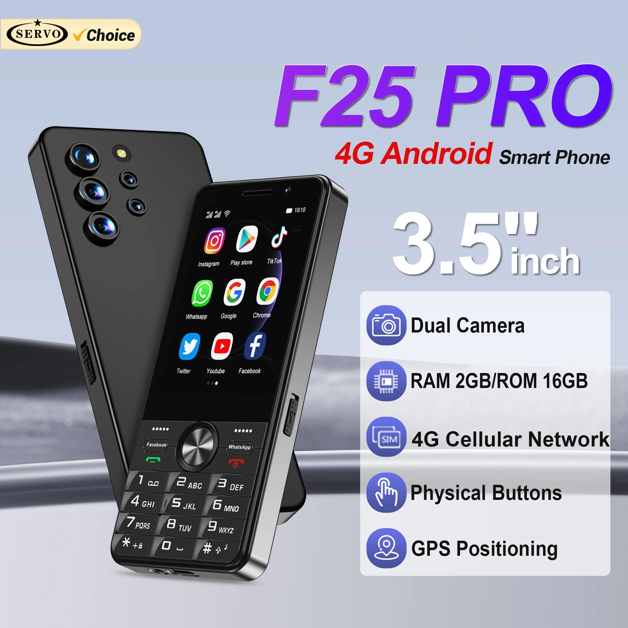 SERVO F25 PRO Android Smartphone 4G LTE 3.5