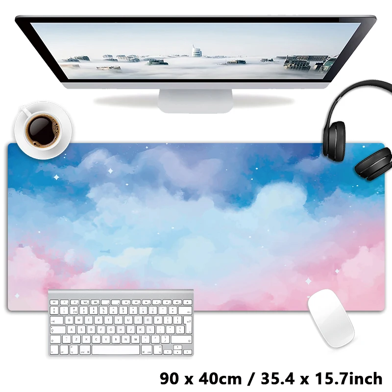 

Cloud Mouse Pad, Mousepad, Desk Mat, Colorful, Rainbow, Landscape, Computer, Laptop, Office, XXL, Pretty, Keyboard Mat