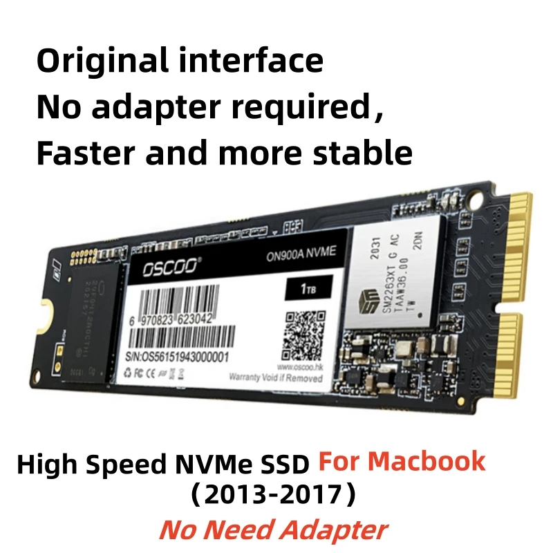 OSCOO SSD Nvme M2, MacbookAir A1465 A1466 A1398 A1502 A1419 A1418 512gb 1TB PCIE 3.0x4 내장 솔리드 스테이트 드라이브, 도구 포함