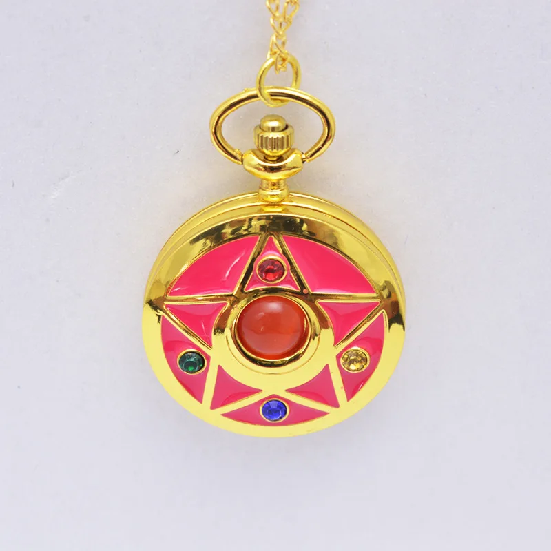 Cartoon Cardcaptor Sakura Pocket Watch Anime Sailor Moon Necklace Pocket Watch Women`s Poket Watches For Children Friends Gift