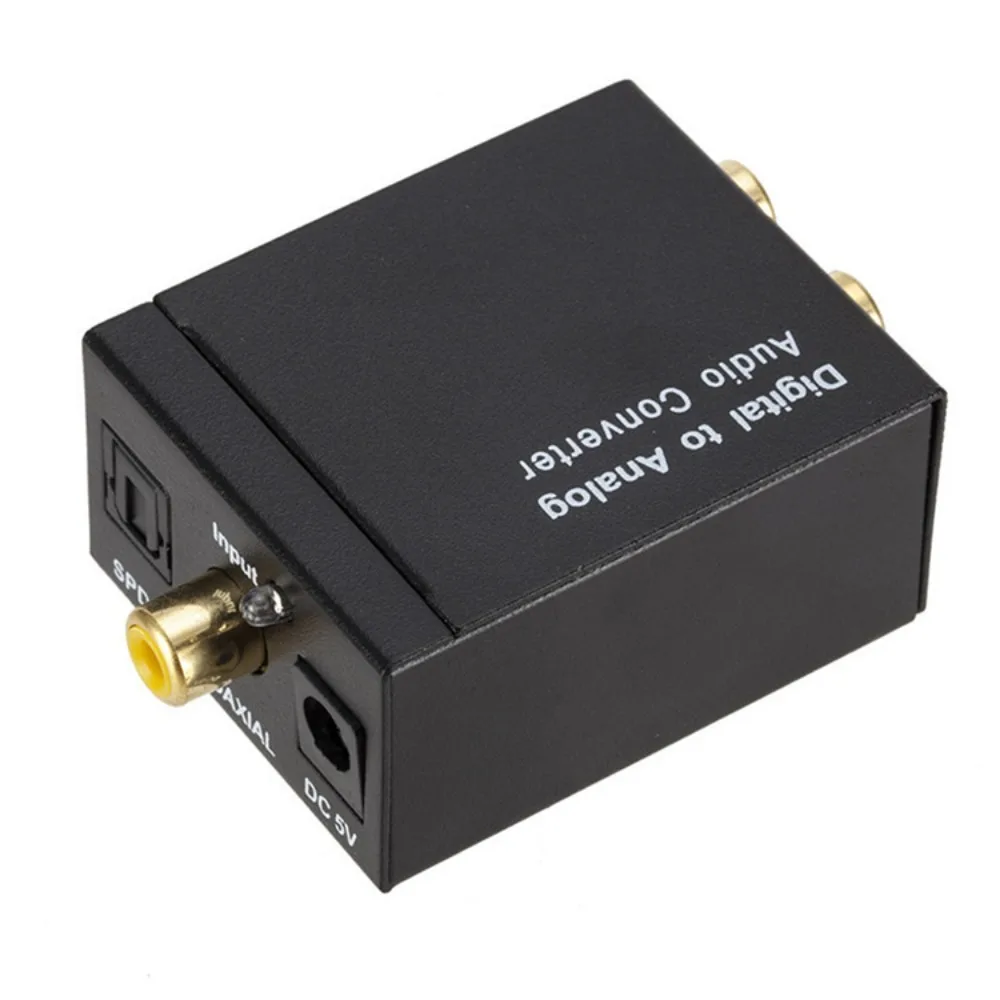 Digital/Coaxial Fiber Digital To Analog Audio Converter Toslink RCA(L/R) Analog Output Converter Optical Fiber DC 5V