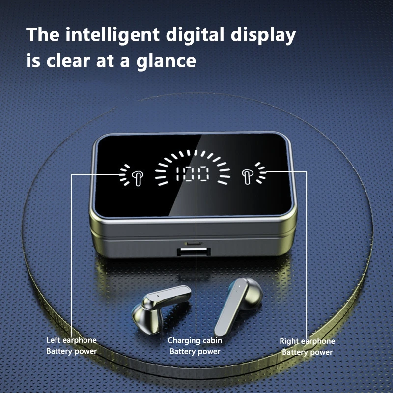 سماعات أذن بلوتوث VIVO S20 مرآة سماعة رأس ستيريو لاسلكية مع شاشة عرض رقمية تعمل باللمس سماعات أذن رياضية للعبة #5