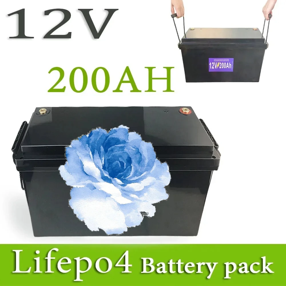 High power battery 12V Lifepo4 200Ah 12.8V Lithium iron phospha For RV Campers Golf Cart Off-Road Off-grid Solar Wind batteries