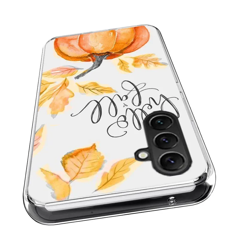 Lanterna di zucca Halloween Maple leaf Clear Phone per Samsung Galaxy A55 A35 A25 A15 A05S A04S A14 A24 A34 A54 A03S A13 A23 A33 A