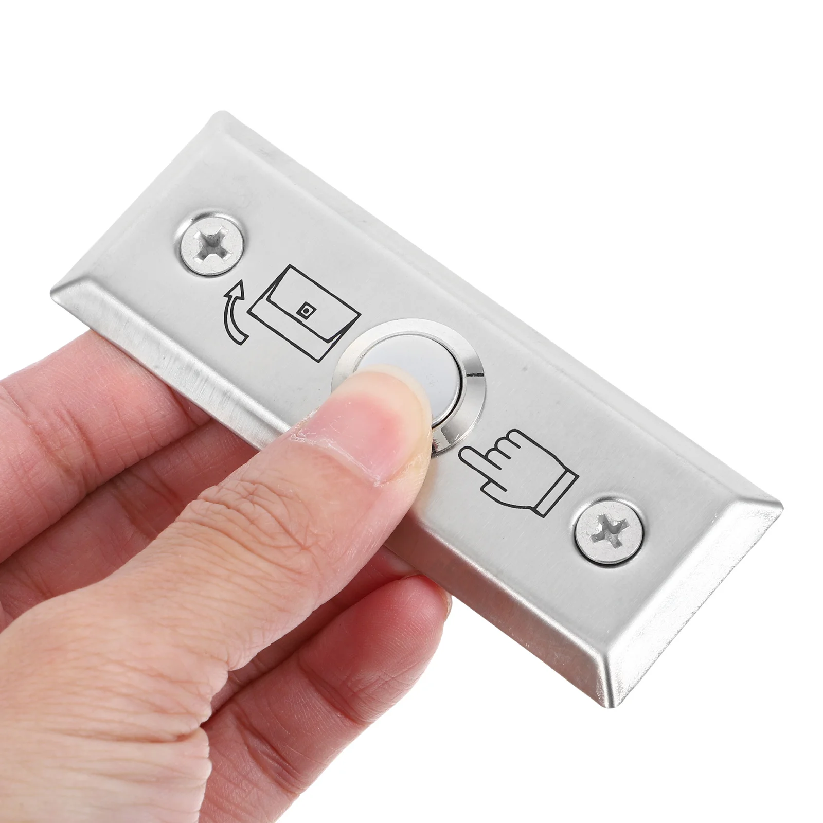 1Set Door Access Control System Stainless Steel Push to Exit Button Door Bell Wall Plate Cover Panel for Office Bank Gas Station