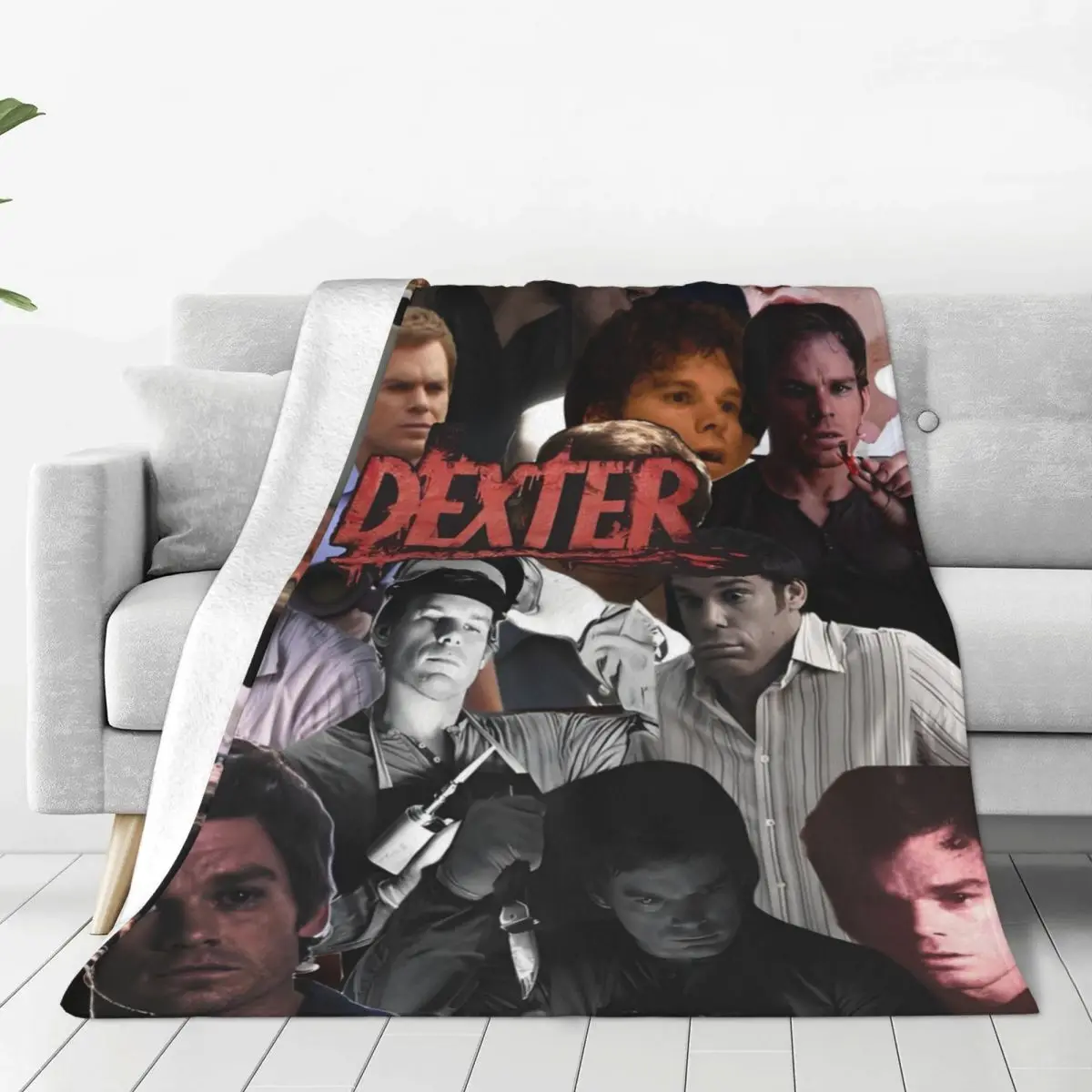Custom Dexter Morgan Blanket Warm Fleece Soft Flannel Movie Throw Blankets for Bedroom Couch Car Autumn