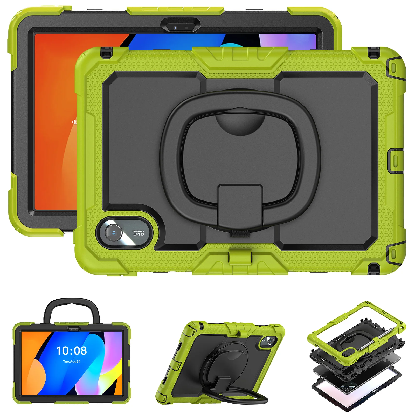 

For Lenovo Xiaoxin Pad 2024 Case TB330FU Tablet Cover, 11 Inch Shockproof with Stylus Holder and Stand, Compatible with TB331FC